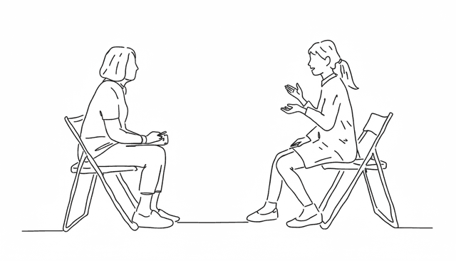 Two women in conversation